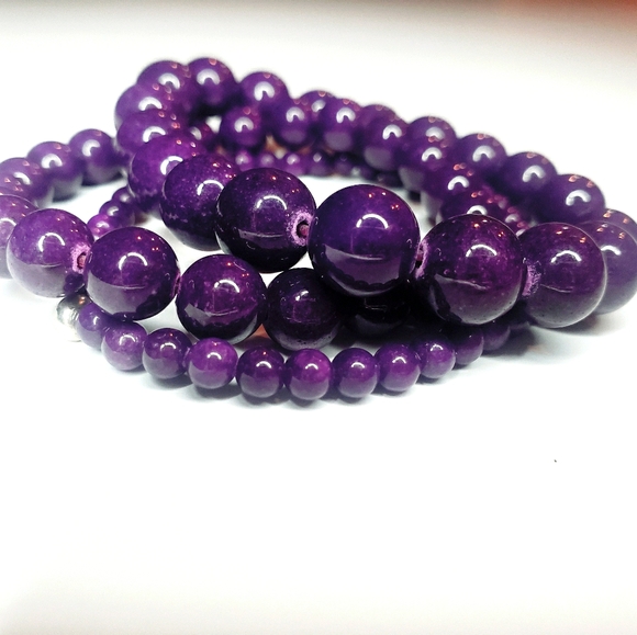 Candy Jade Collection Stack Bracelet in Grape - Picture 3 of 3